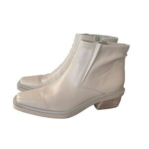 FRANCO SARTO Womens Beige Forta Square Toe Block Heel Booties 6.5 M comfort